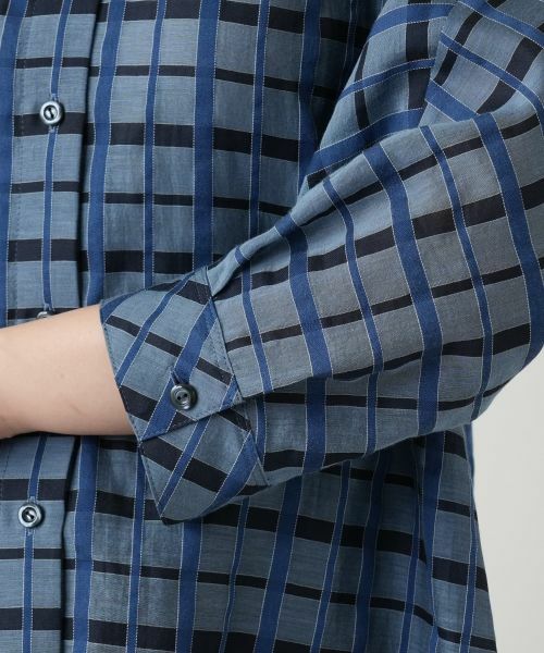 Leilian / レリアン シャツ・ブラウス | 格子柄ロングブラウス【Leilian WHITE LABEL】 | 詳細10
