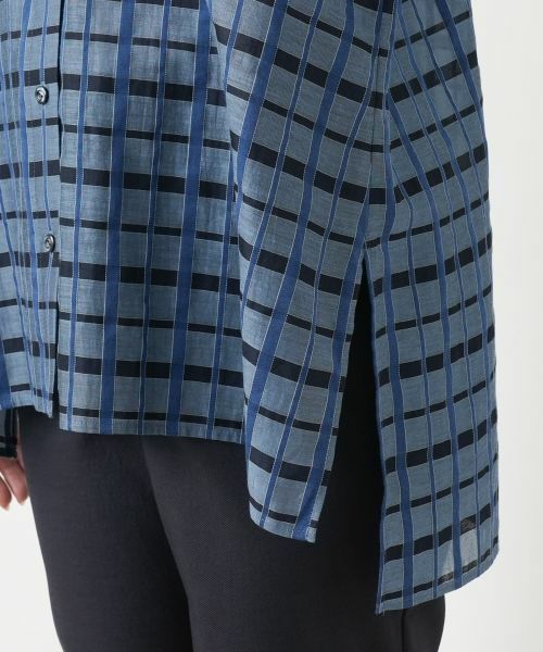 Leilian / レリアン シャツ・ブラウス | 格子柄ロングブラウス【Leilian WHITE LABEL】 | 詳細11