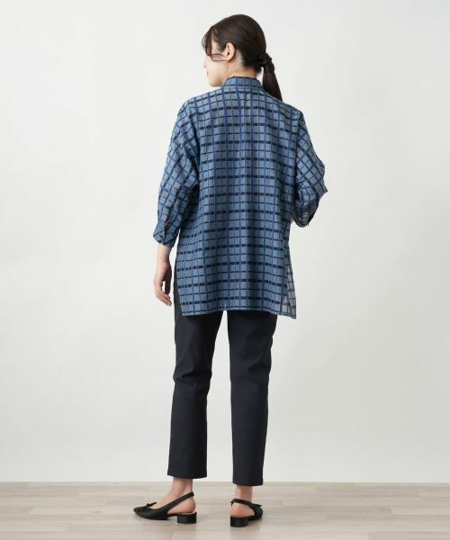 Leilian / レリアン シャツ・ブラウス | 格子柄ロングブラウス【Leilian WHITE LABEL】 | 詳細3