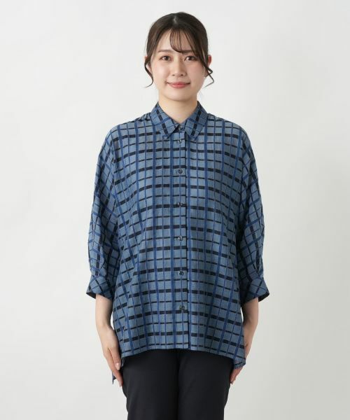 Leilian / レリアン シャツ・ブラウス | 格子柄ロングブラウス【Leilian WHITE LABEL】 | 詳細4
