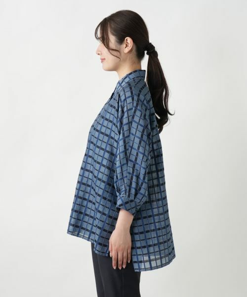 Leilian / レリアン シャツ・ブラウス | 格子柄ロングブラウス【Leilian WHITE LABEL】 | 詳細5