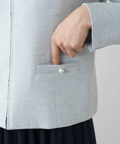 タグ付未使用品☆ レリアン ラメ入りレーヨン麻 ノーカラージャケット 13サイズ ノーカラージャケット | Leilian (Women)/レリアン | 三越伊勢丹