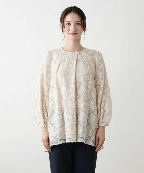 Leilian / レリアン シャツ・ブラウス | フラワーモチーフブラウス | 詳細7