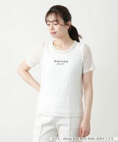 Leilian / レリアン カットソー | ロゴレースカットソー【ROCHAS Premiere】