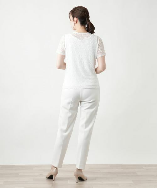 Leilian / レリアン カットソー | ロゴレースカットソー【ROCHAS Premiere】 | 詳細3