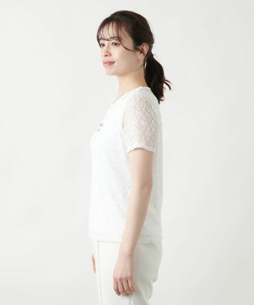 Leilian / レリアン カットソー | ロゴレースカットソー【ROCHAS Premiere】 | 詳細5