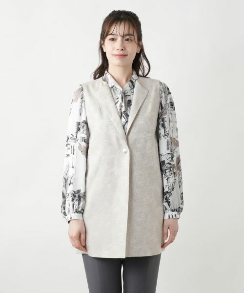 Leilian / レリアン テーラードジャケット | ラペルドベスト【ROCHAS Premiere】 | 詳細4