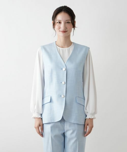 Leilian / レリアン テーラードジャケット | Vネックベスト【ROCHAS Premiere】 | 詳細4