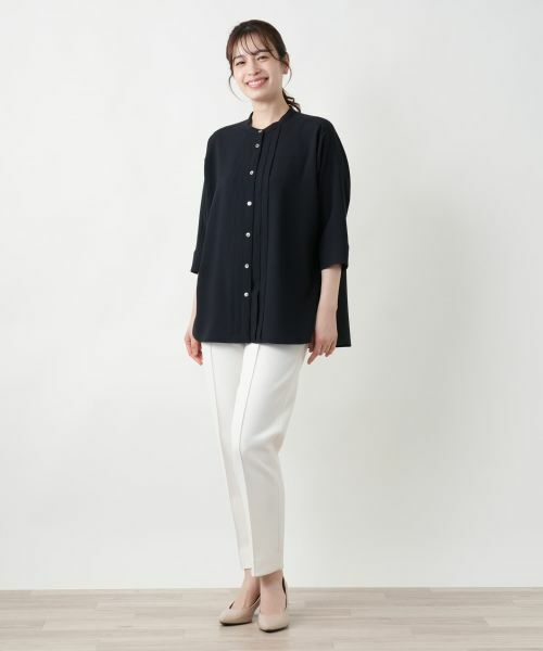 Leilian / レリアン シャツ・ブラウス | バンドカラーブラウス【ROCHAS Premiere】 | 詳細1