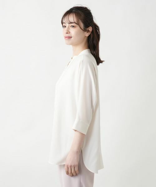 Leilian / レリアン シャツ・ブラウス | バンドカラーブラウス【ROCHAS Premiere】 | 詳細11