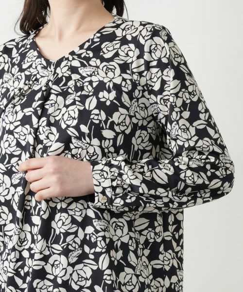 Leilian / レリアン シャツ・ブラウス | プリントタックブラウス【ROCHAS Premiere】 | 詳細10