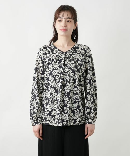 Leilian / レリアン シャツ・ブラウス | プリントタックブラウス【ROCHAS Premiere】 | 詳細4