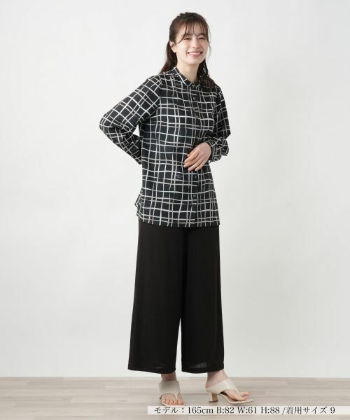 Leilian / レリアン シャツ・ブラウス | チェックバンドカラーブラウス【ROCHAS Premiere】【RATTI】 | 詳細1