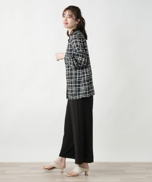 Leilian / レリアン シャツ・ブラウス | チェックバンドカラーブラウス【ROCHAS Premiere】【RATTI】 | 詳細2