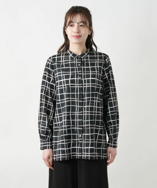 Leilian / レリアン シャツ・ブラウス | チェックバンドカラーブラウス【ROCHAS Premiere】【RATTI】 | 詳細4