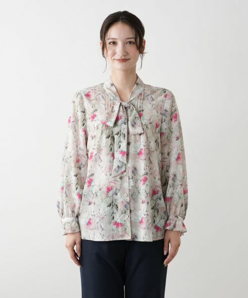 Leilian / レリアン シャツ・ブラウス | 花柄ボウタイブラウス【ROCHAS Premiere】【ERICA】 | 詳細4