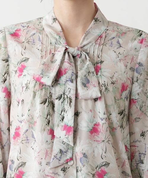 Leilian / レリアン シャツ・ブラウス | 花柄ボウタイブラウス【ROCHAS Premiere】【ERICA】 | 詳細7