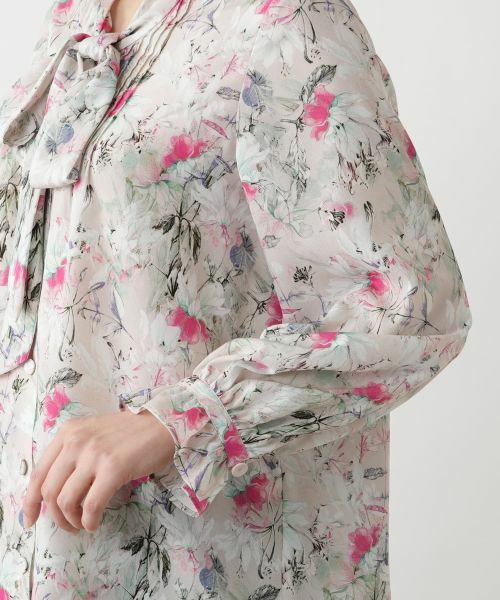 Leilian / レリアン シャツ・ブラウス | 花柄ボウタイブラウス【ROCHAS Premiere】【ERICA】 | 詳細9