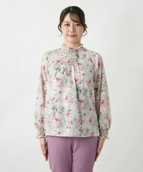 Leilian / レリアン シャツ・ブラウス | フラワープリントブラウス【ROCHAS Premiere】【ERICA】 | 詳細4
