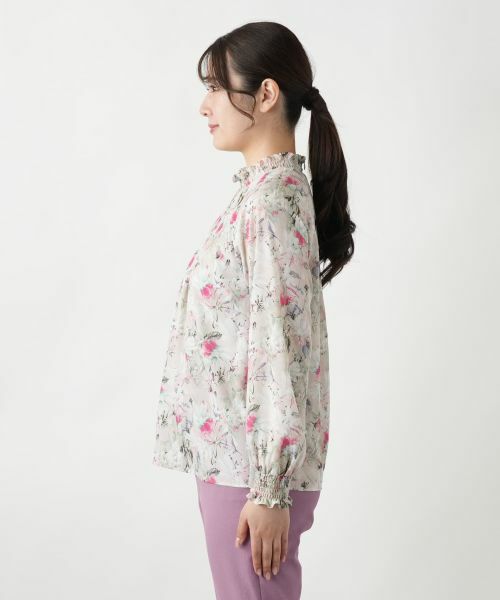 Leilian / レリアン シャツ・ブラウス | フラワープリントブラウス【ROCHAS Premiere】【ERICA】 | 詳細5