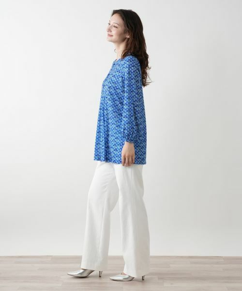 ROCHAS 　ロシャス　レリアン　レオパード柄 長袖チュニック　Y07 ROCHAS ロシャス レリアン レオパード柄 長袖チュニック Y07