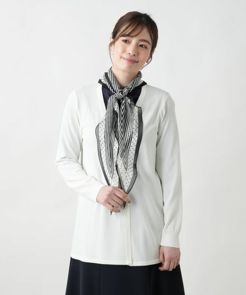 Leilian / レリアン バンダナ・スカーフ | ストライプ切替スカーフ | 詳細3