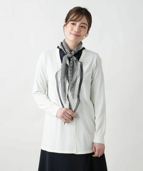 Leilian / レリアン バンダナ・スカーフ | ストライプ切替スカーフ | 詳細7