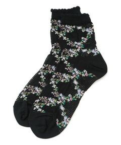 Leilian / レリアン ソックス | 小花柄ショートソックス