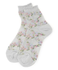 Leilian / レリアン ソックス | 小花柄ショートソックス