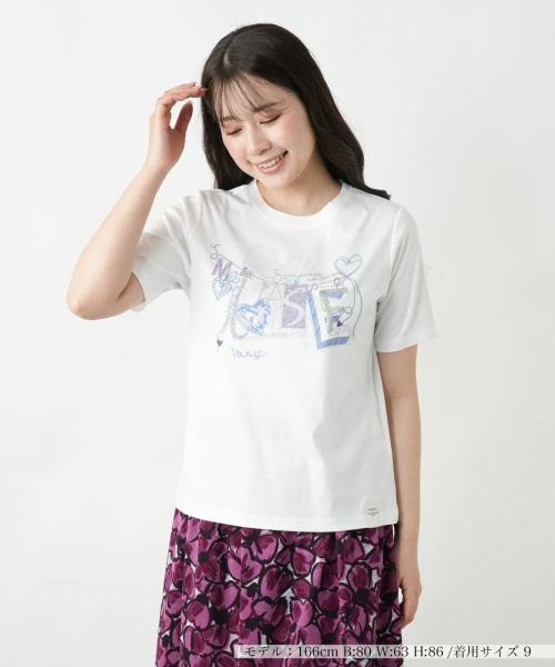 セール】 刺繍プリントTシャツ【MUSE BY ROCHAS Premiere
