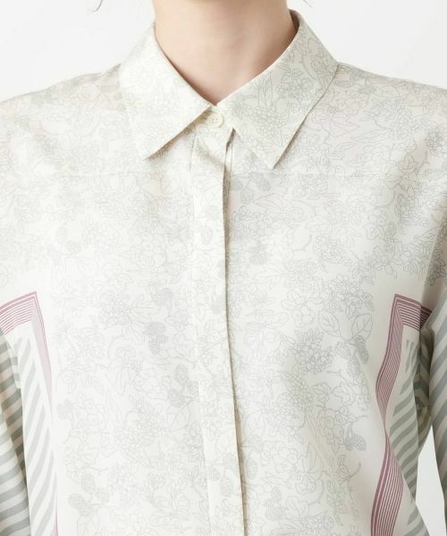 Leilian / レリアン シャツ・ブラウス | ストライプフラワーブラウス | 詳細10