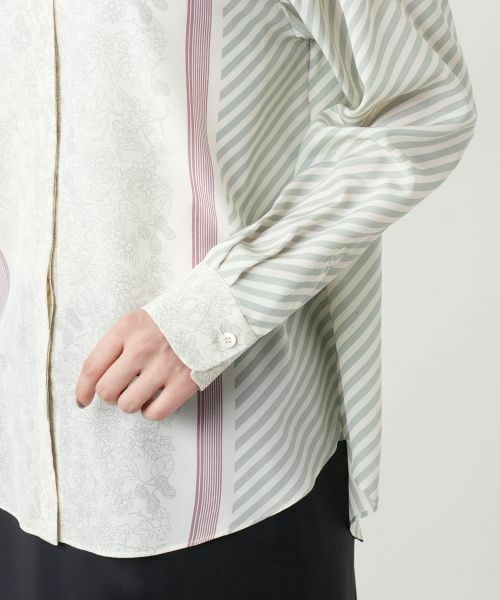 Leilian / レリアン シャツ・ブラウス | ストライプフラワーブラウス | 詳細12