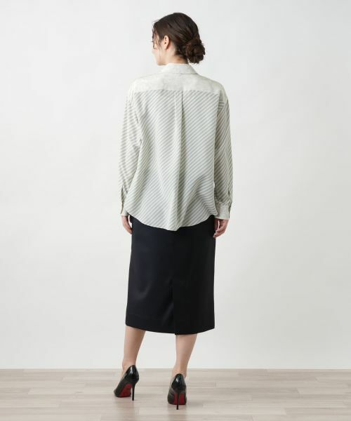 Leilian / レリアン シャツ・ブラウス | ストライプフラワーブラウス | 詳細6