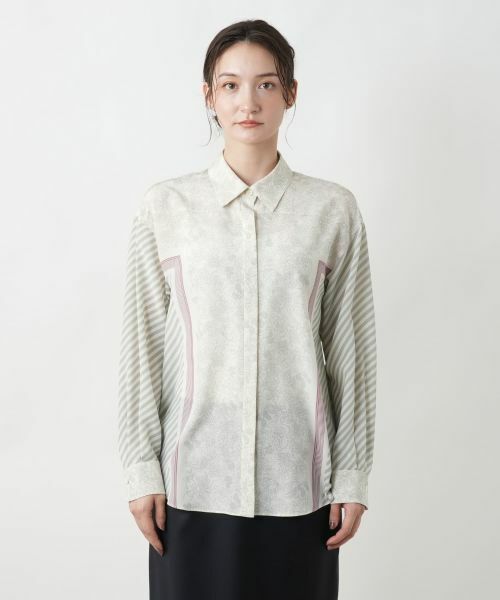 Leilian / レリアン シャツ・ブラウス | ストライプフラワーブラウス | 詳細7