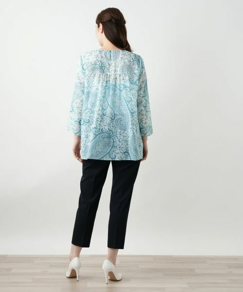 Leilian / レリアン シャツ・ブラウス | ペイズリー柄キーネックブラウス【ERICA】 | 詳細3