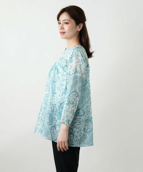 Leilian / レリアン シャツ・ブラウス | ペイズリー柄キーネックブラウス【ERICA】 | 詳細5