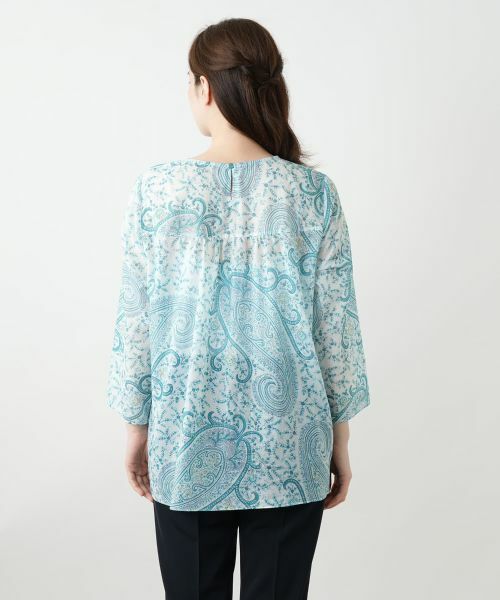 Leilian / レリアン シャツ・ブラウス | ペイズリー柄キーネックブラウス【ERICA】 | 詳細6