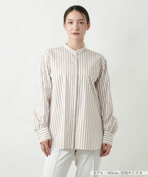 Leilian/レリアン 【店舗人気】ストライプブラウス ベージュ 11(L) Leilian/レリアン 【店舗人気】ストライプブラウス ベージュ 11(L)