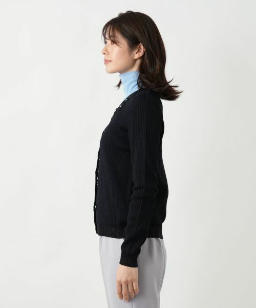 Leilian / レリアン カーディガン・ボレロ | フラワー刺繍Vネックカーディガン【CORSINI & PROTI】 | 詳細11