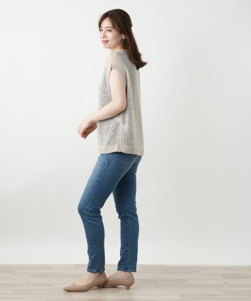 Leilian / レリアン テーラードジャケット | スパンコールニットベスト | 詳細2