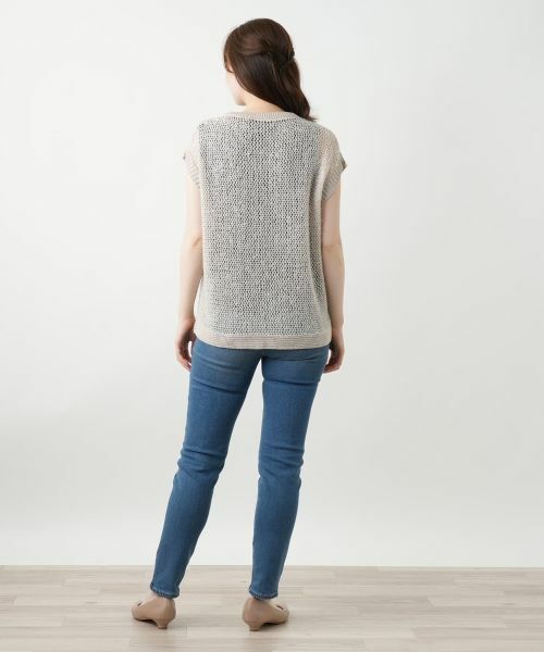 Leilian / レリアン テーラードジャケット | スパンコールニットベスト | 詳細3