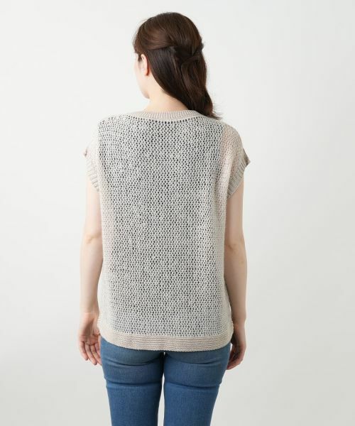 Leilian / レリアン テーラードジャケット | スパンコールニットベスト | 詳細6