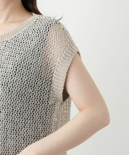 Leilian / レリアン テーラードジャケット | スパンコールニットベスト | 詳細9