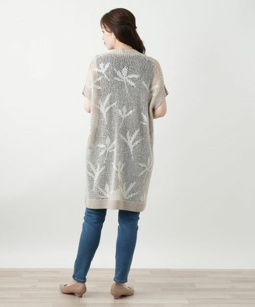 Leilian / レリアン テーラードジャケット | リーフ柄ニットベスト | 詳細3