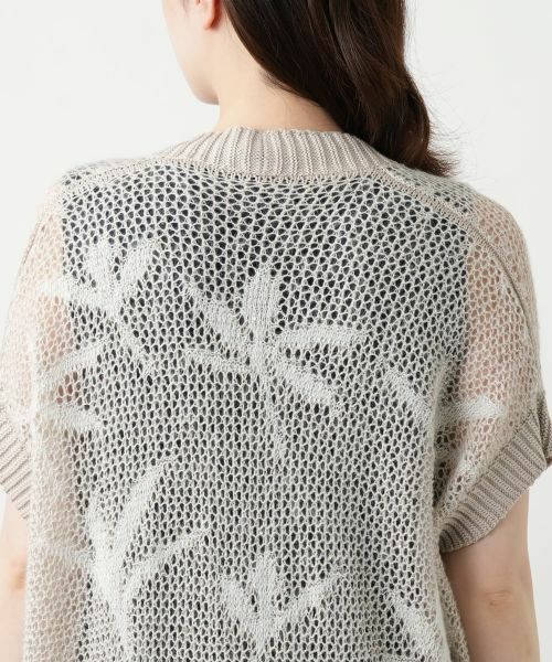 Leilian / レリアン テーラードジャケット | リーフ柄ニットベスト | 詳細8