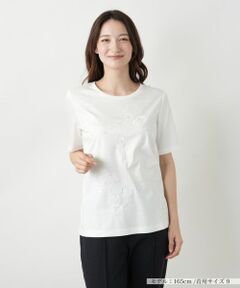 Leilian / レリアン Tシャツ | 刺繍Tシャツ【ROCHAS Premiere】