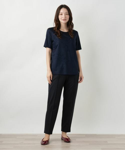 セール】 刺繍Tシャツ【ROCHAS Premiere】 （Tシャツ）｜Leilian