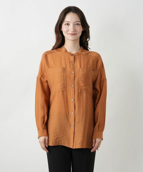 Leilian / レリアン シャツ・ブラウス | バンドカラーブラウス【ROCHAS Premiere】 | 詳細7