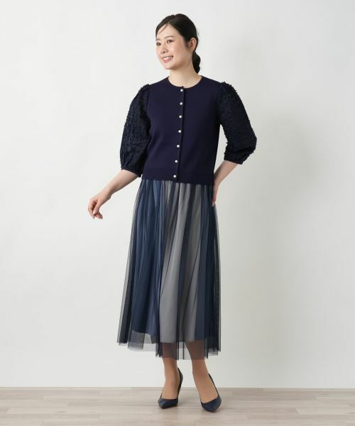 Leilian / レリアン カーディガン・ボレロ | 【店舗人気】切替ボリュームスリーブカーディガン | 詳細1