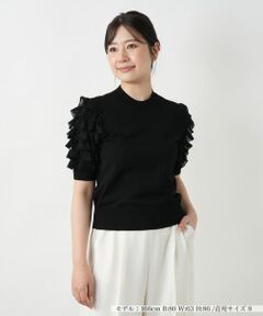 Leilian / レリアン ニット・セーター | 【店舗人気】フリルスリーブハイネックニット